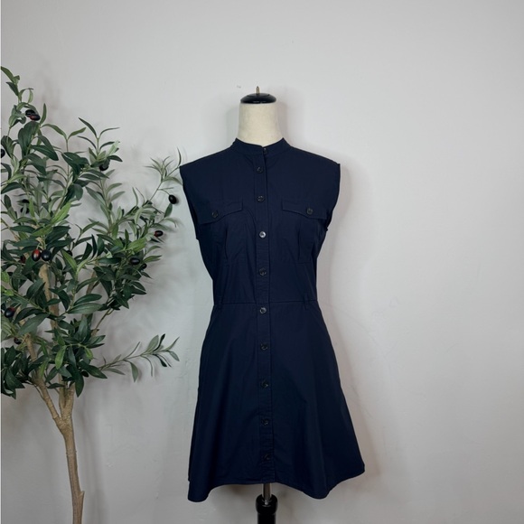 Frame Navy Blue The Safari Dress in Navy Mini Dress XS - Picture 3 of 10